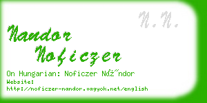 nandor noficzer business card